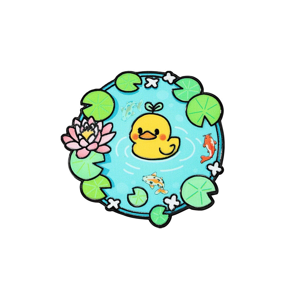 Cartoon Pool Animal Enamel Bro - Flower Frog Pin 评论和价格