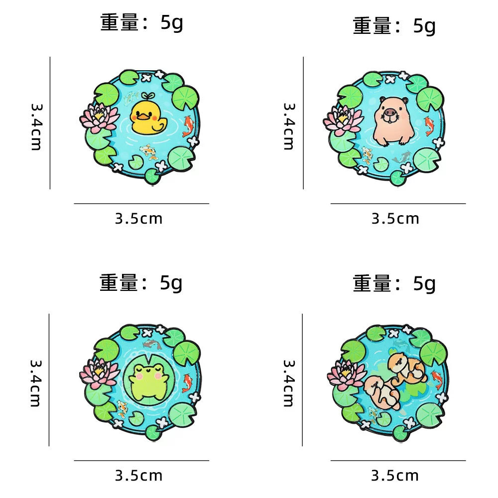 Cartoon Pool Animal Enamel Bro - Flower Frog Pin 评论和价格