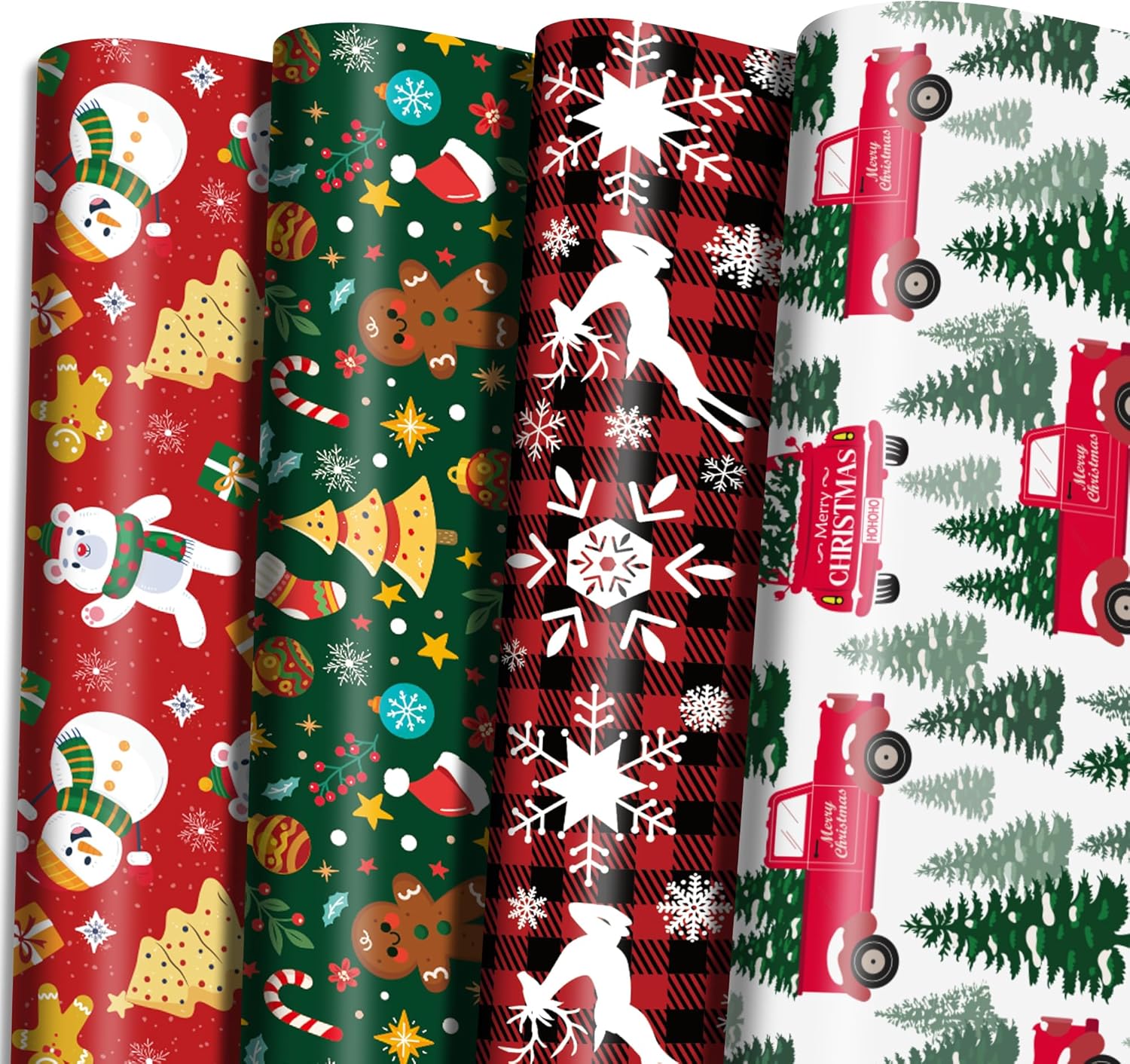 4pcs Christmas Kraft Wrapping  - Flower Wrap Kraft 评论和价格