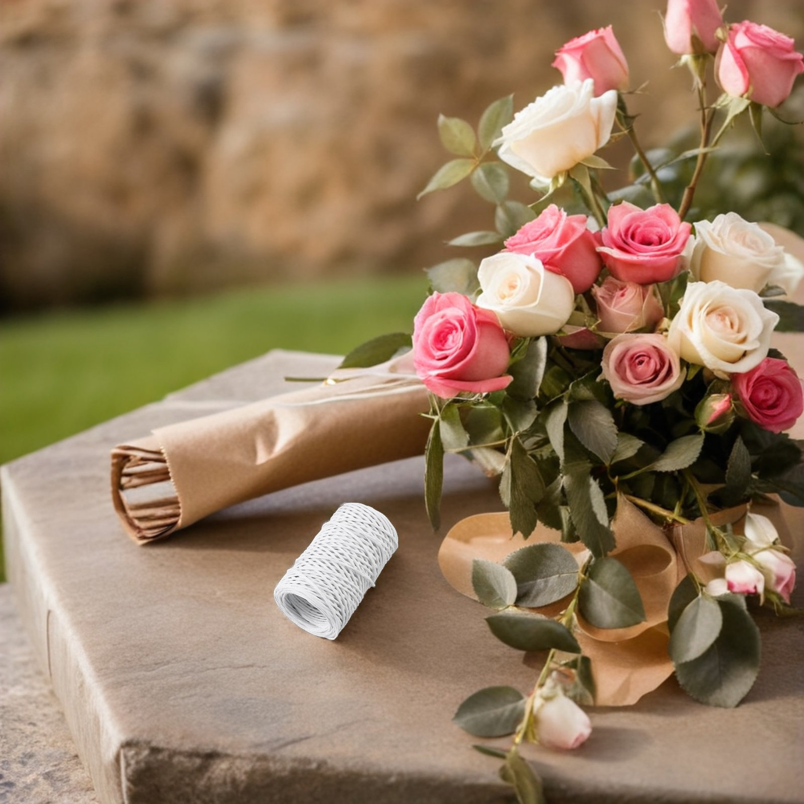 2 Rolls Floral Wire Paper Wrap - Wire Stem Florist 评论和价格