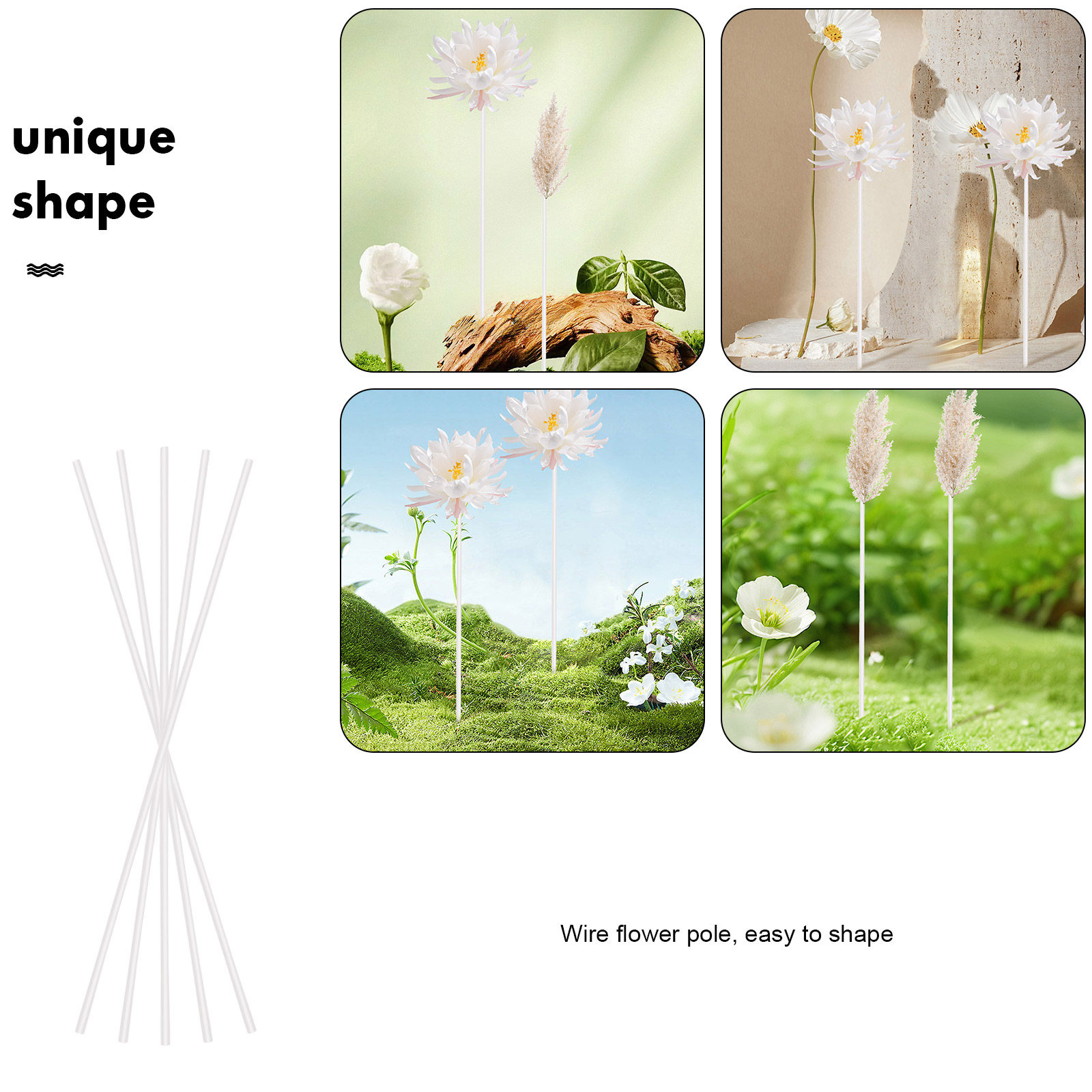 40Pcs Thick Floral Wire Stems  - Wire Stem Florist 评论和价格