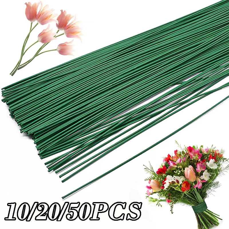 10/20/50Pcs Artificial Flower  - Wire Stem Florist 评论和价格
